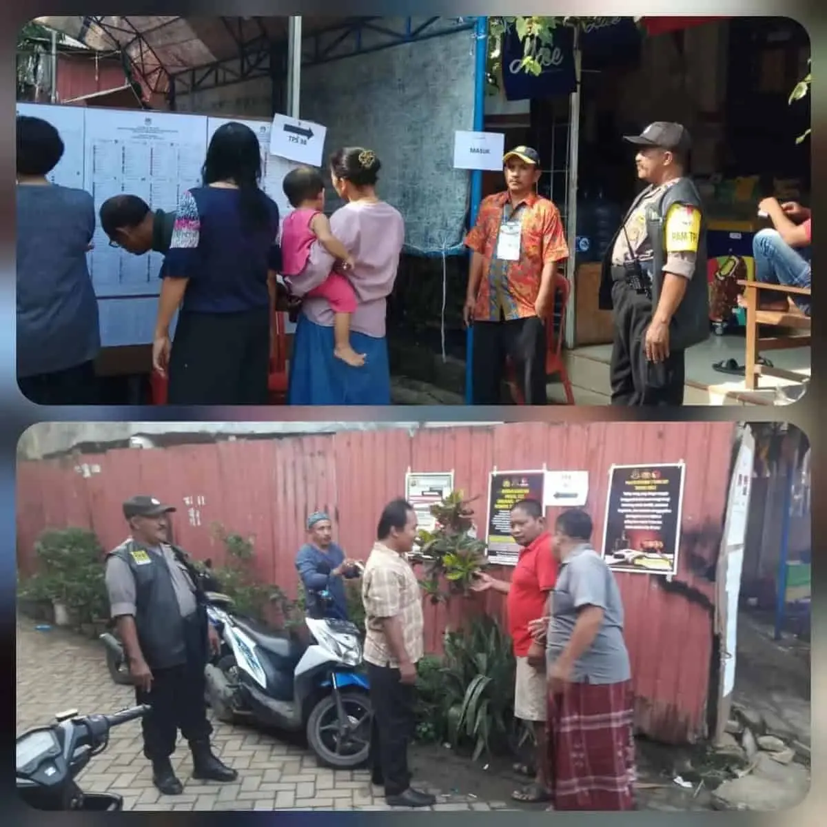 Kapolsub Sektor Palem Semi Pantau Pelaksanana Proses Pemungutan Suara di TPS 38 dan 39