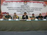 Kapolrestro Tangerang Kota Bersama Dandim 0506/Tgr, Hadiri Rapat Pleno Rekapitulasi Pemilu 2019
