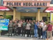 Hut Bhayangkara Ke 73, Danramil 02 Batuceper Berserta Rombongan Kunjungi Polsek Neglarsari