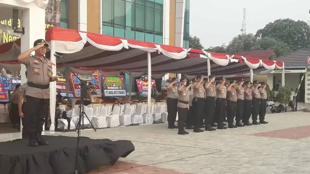 Hari Yang Istimewa HUT Bhayangkara ke 73, 70 Perwira Polri Polres Tangsel Naik Pangkat dan 15 Purna Bakti