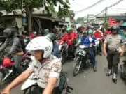 Aksi Konvoi Aliansi Serikat Pekerja Buruh Tangerang Raya Dapat Pengawalan Ketat Polisi