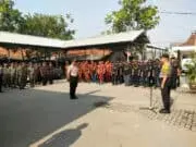 Jelang Pelantikan Presiden, Polsek Teluknaga Gelar Pasukan Gabungan