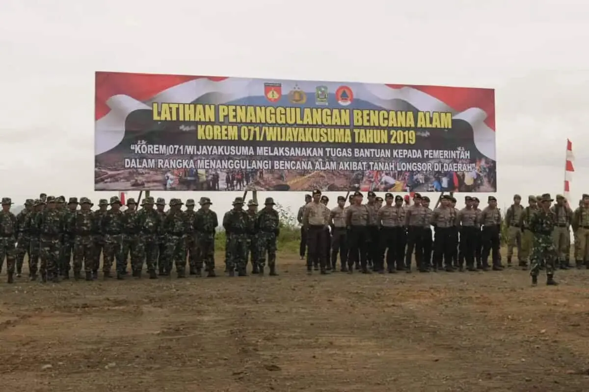 Korem 071/Wijayakusuma Gelar Latihan Penanggulangan Bencana Alam