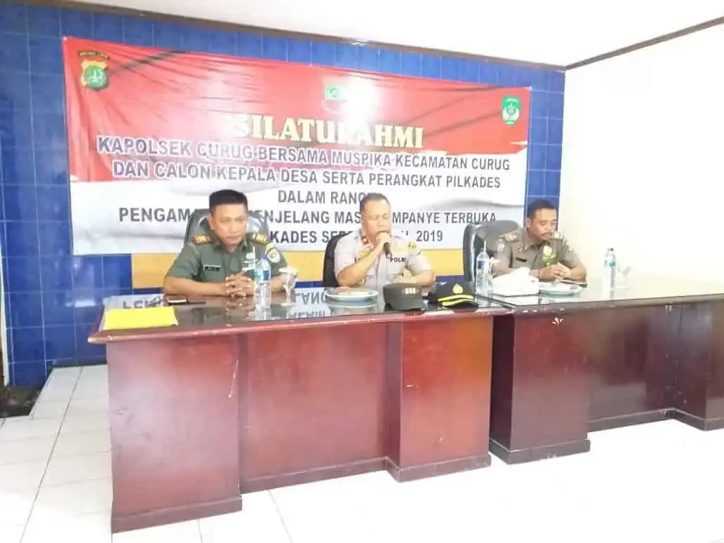 Pilkades Serentak 2019, Unsur Muspika dan Calon Kades Curug Deklarasi Damai