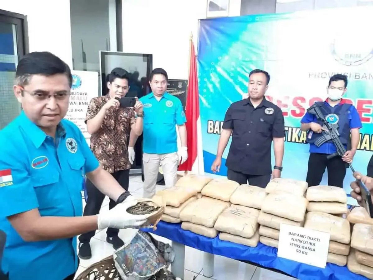Terlibat Penyelundupan 50 kilo Ganja, Kurir dan Pemilik Dibekuk BNNP Banten