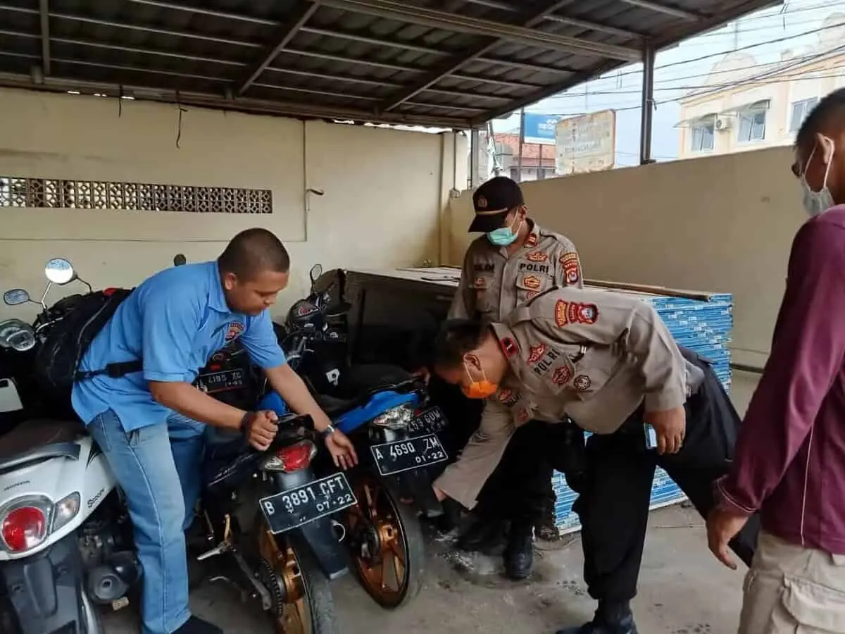 Operasi Gabungan, Polsek Cisoka Amankan Puluhan Sepeda Motor