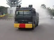Polres Cilegon kembali lakukan Penyemprotan Disinfektan di Sepanjang Jalan Protokol