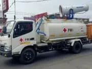 Forkopincam Sepatan Lakukan Penyemprotan Disinfektan di Jalan Utama dan Pasar