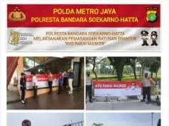 Putus Mata Rantai Covid-19, Polresta Bandara Soekarno Hatta Pasang Ratusan Spanduk "Ayo Pakai Masker"
