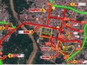 Malam Tahun Baru, Jalan Menuju Kota Rangkasbitung Ditutup Total