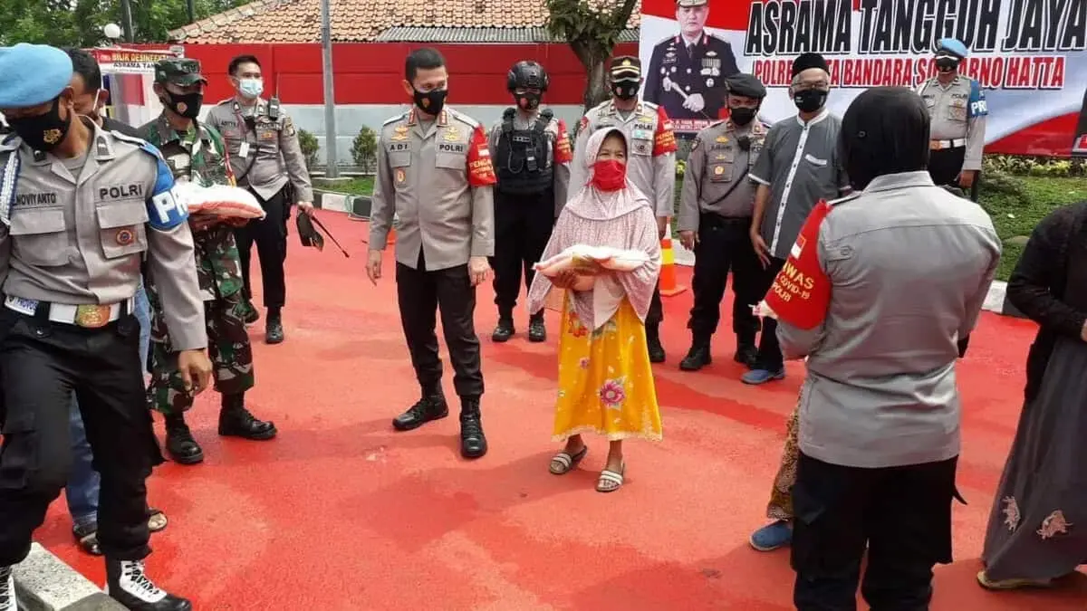 Polresta Bandara Soetta Gelar 3T Gratis dan Pembagian Sembako