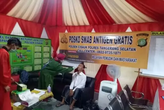 Atisipasi Arus Balik Pemudik, Polsek Cisauk siapkan Posko Swab Antigen Gratis