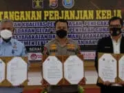 Berantas Narkoba, Polda Banten Bersama BNNP Banten dan Kanwil Kemenkumham Banten Gelar Penandatanganan MoU