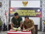 Karya Bhakti TNI, Pemprov Jambi Lakukan MoU dengan Korem 042/Gapu Karya Bhakti TNI, Pemprov Jambi Lakukan MoU dengan Korem 042/Gapu