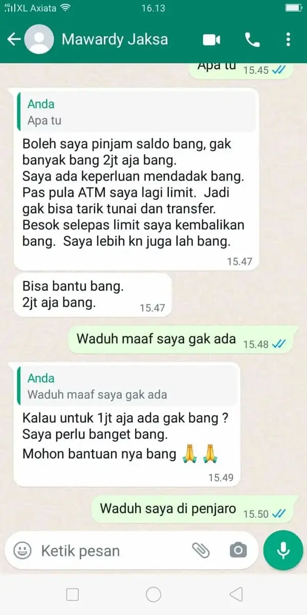 Waspadai Penipuan Lewat Chat WA Waspadai Penipuan Lewat Chat WA
