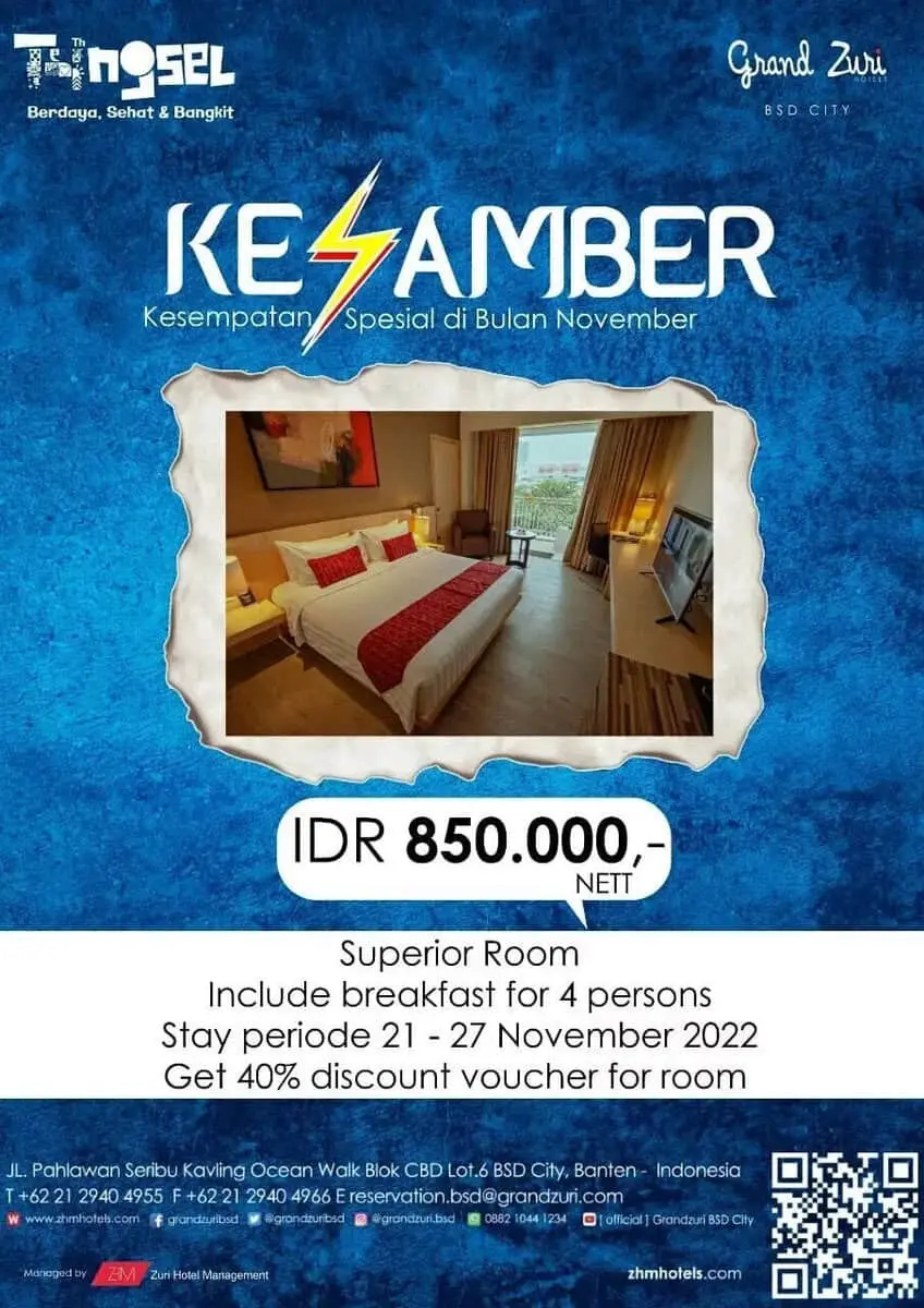 Hotel Grand Zuri BSD City Adakan Promo KESAMBER Hotel Grand Zuri BSD City Adakan Promo KESAMBER