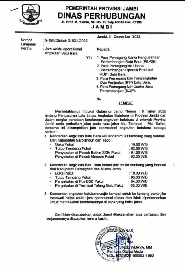 IMG-20221218-WA0021 Ini aturan yang menekan investasi batubara di Jambi.