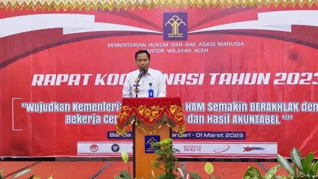 Rakor Tahun 2023 Resmi Berakhir, Ini Pesan Plh Kakanwil Kemenkuham Aceh