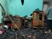 Akibat konsleting Listrik, Rumah Milik Warga Ambal Ludes Dilalap Sijago Merah.