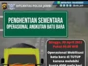 Truk Muatan Batubara Jambi Kembali Dihentikan Melintas Kembali Dilarang Melintas.