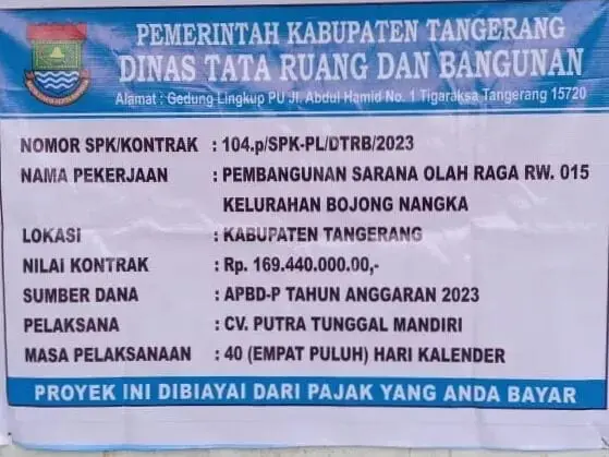 Disorot LSM, Kegiatan Betonisasi Sarana Olahraga Kelurahan Bojong Nangka Diduga Terindikasi Korupsi Disorot LSM, Kegiatan Betonisasi Sarana Olahraga Kelurahan Bojong Nangka Diduga Terindikasi Korupsi