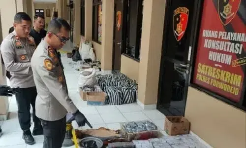 Polres Purworejo Berhasil Amankan 18,7 Kg Serbuk Obat Petasan dan Ribuan Selongsong Siap Edar