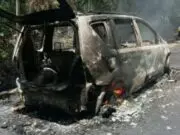 Hendak Pulang Yogyakarta Lewat Jalur Alternatif, Mobil Ludes Terbakar di Kaligesing