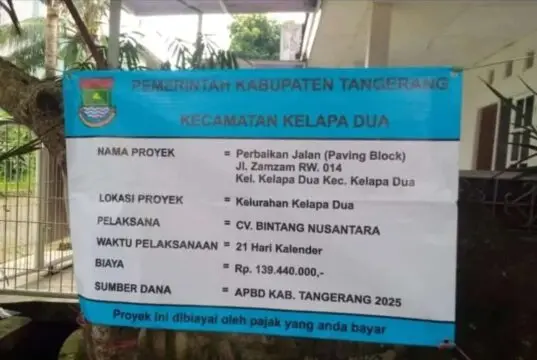 Terkait Berita Pekerjaan Paving Block, Kata Camat Kelapa Dua: Untuk Bahan Pengawasan Terkait Berita Pekerjaan Paving Block, Kata Camat Kelapa Dua: Untuk Bahan Pengawasan