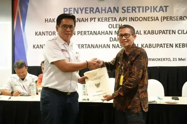 KAI Daop 5 Amankan Aset Negara, Terima 58 Sertipikat Tanah dari BPN