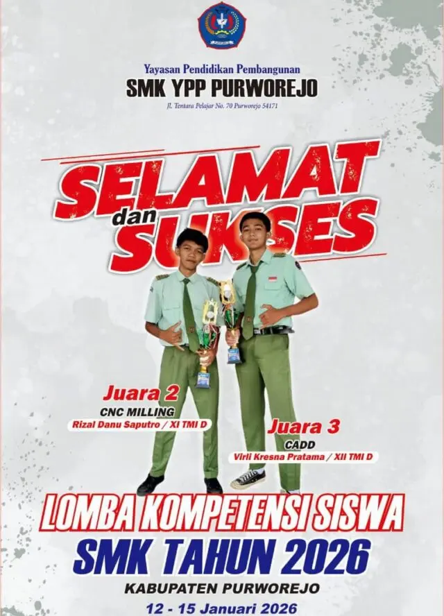 Siswa SMK YPP Purworejo Raih Juara LKS SMK Kabupaten Purworejo 2026 Siswa SMK YPP Purworejo Raih Juara LKS SMK Kabupaten Purworejo 2026