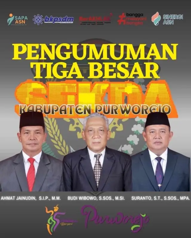 Tiga Nama Lolos Seleksi Terbuka Sekda Purworejo, Ini Daftar Kandidat Terbaik Tiga Nama Lolos Seleksi Terbuka Sekda Purworejo, Ini Daftar Kandidat Terbaik