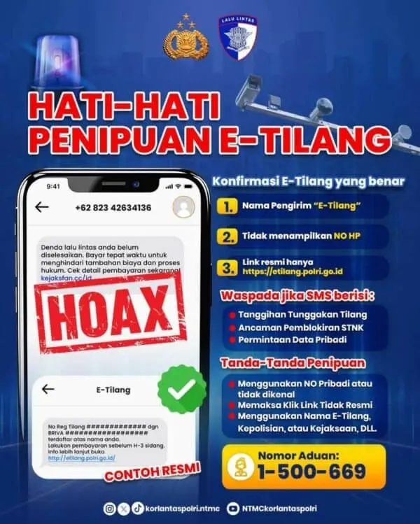 Kasat Lantas Polres Purworejo Imbau Warga Waspadai Penipuan Berkedok e-Tilang Kasat Lantas Polres Purworejo Imbau Warga Waspadai Penipuan Berkedok e-Tilang