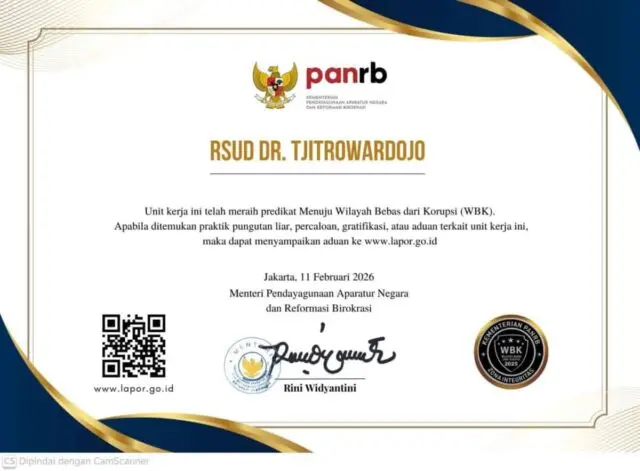 RSUD dr. Tjitrowardojo Purworejo Raih Predikat Menuju WBK, Perkuat Komitmen Pelayanan Tanpa Pungli RSUD dr. Tjitrowardojo Purworejo Raih Predikat Menuju WBK, Perkuat Komitmen Pelayanan Tanpa Pungli