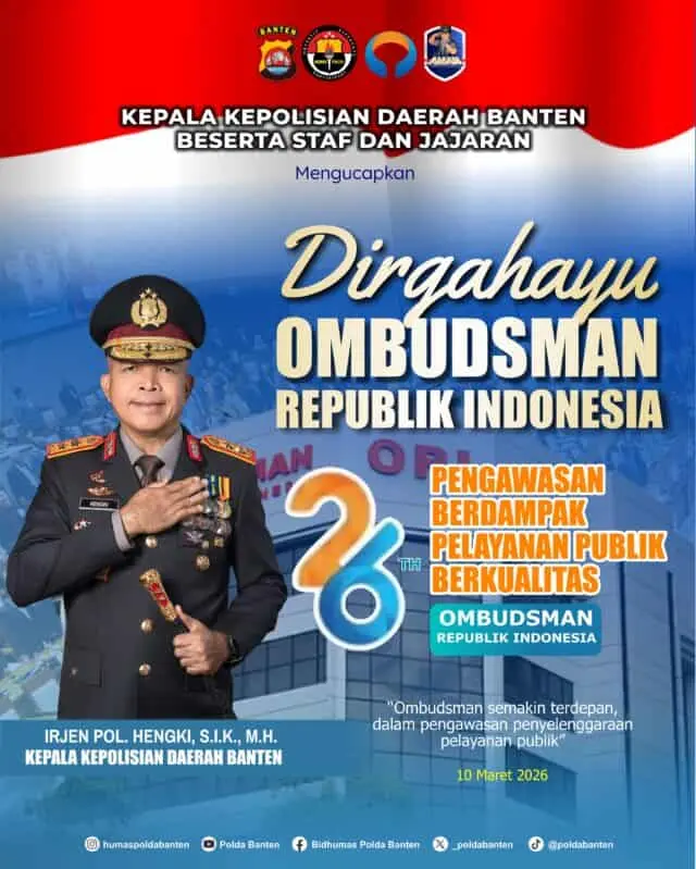 Polda Banten Ucapkan Selamat Hari Jadi ke-26 Ombudsman RI Polda Banten Ucapkan Selamat Hari Jadi ke-26 Ombudsman RI