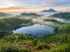 Rekomendasi 5 Wisata Sunyi dan Alami di Dieng Telaga Dringo berselimut kabut tipis di pagi hari