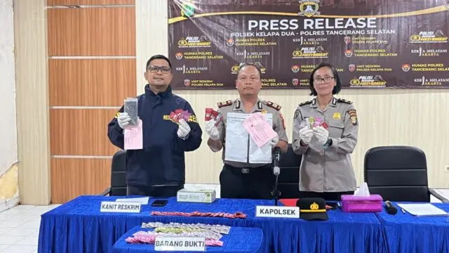 Polsek Kelapa Dua Ungkap Kasus Narkotika Jenis Etomidate, 120 Cartridge Disita